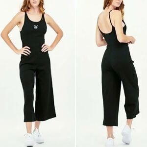 Puma Black Jumpsuit with Scoop Neckline and Tank Straps